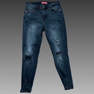 GUESS Black Distressed Denim Skinny Jeans Sz 27